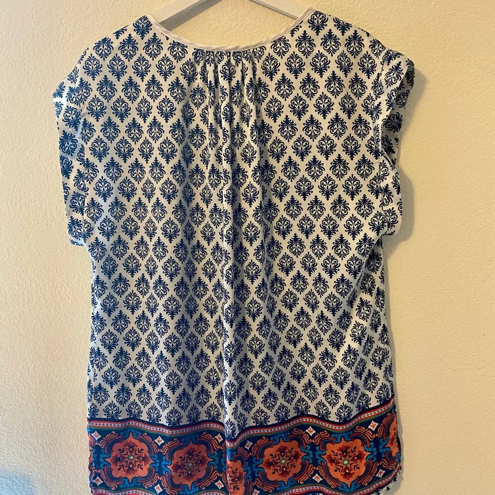 DANIEL RAINN Printed T-shirt Blouse Moroccan Print - Picture 11 of 14